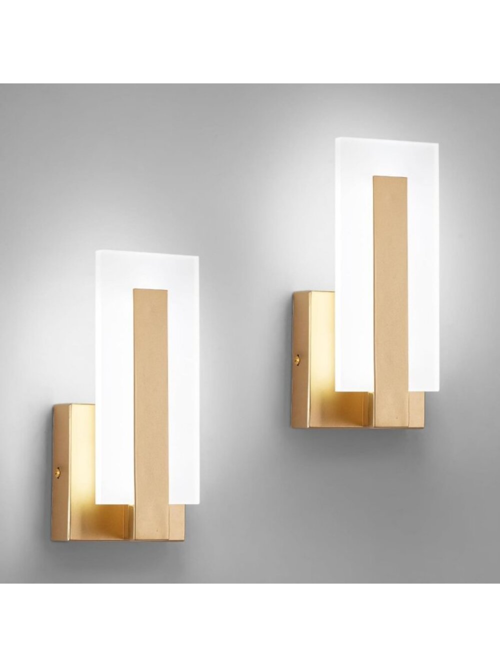 Set of 2 Modern Wall Sconces - Hardwired LED Lighting for Living Room & Corridor